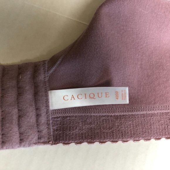 Lane Bryant Cacique Purple lace cotton lightly lined No-Wire bra Size 42DD - Picture 8 of 9